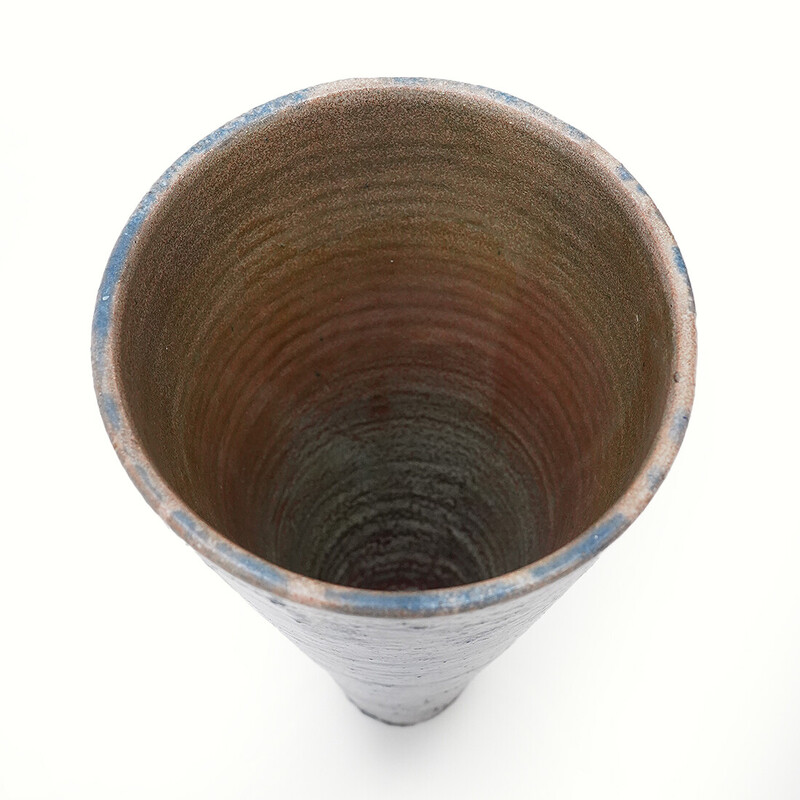 Vase vintage conique en céramique émaillée, 1970