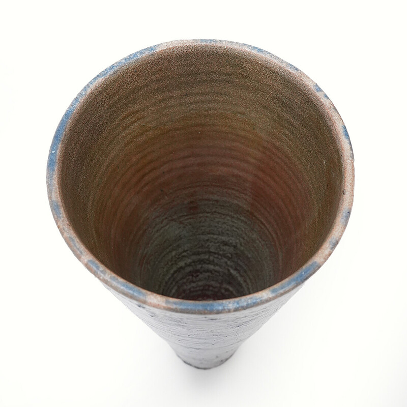 Vintage conical glazed ceramic vase, 1970