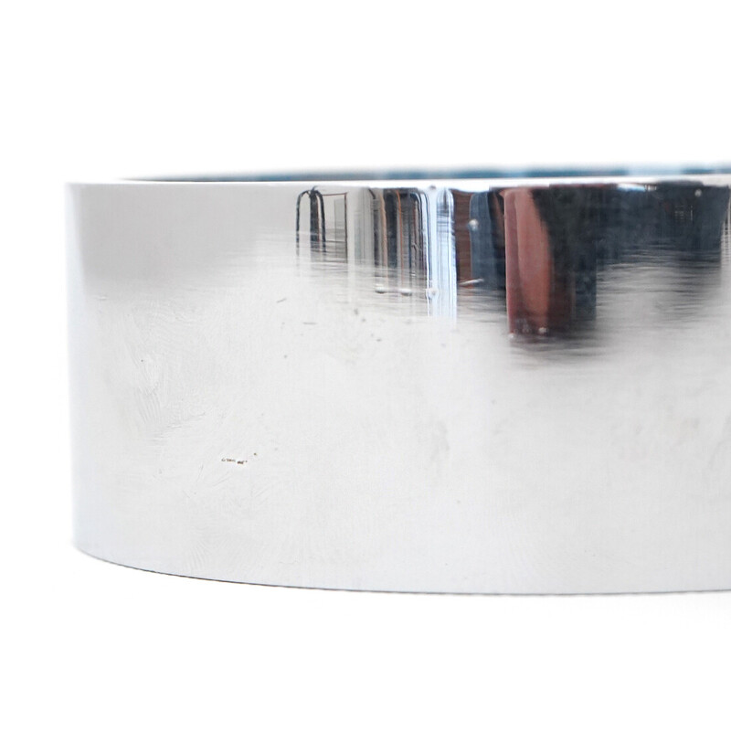 Vintage enameled copper and chrome metal bowl for Studio del Campo, Italy 1960