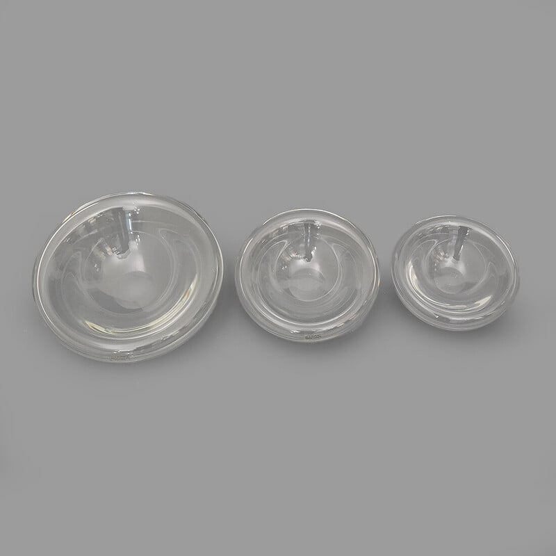 Conjunto de 3 taças de vidro Murano vintage de Alfredo Barbini para Vetreria Alfredo Barbini, Itália 1970