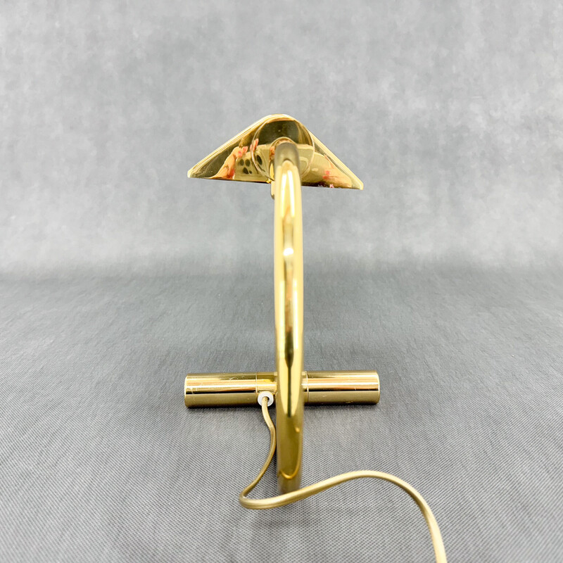 Vintage brass-plated metal desk lamp, Belgium 1970