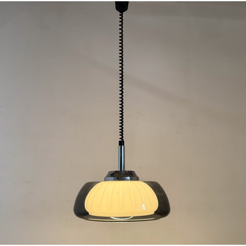 Vintage adjustable Space Age pendant lamp, Italy