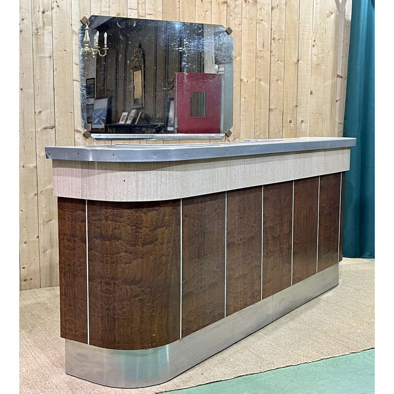 Vintage bistro counter in fir covered with formica, 1940