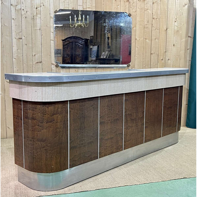 Vintage bistro counter in fir covered with formica, 1940