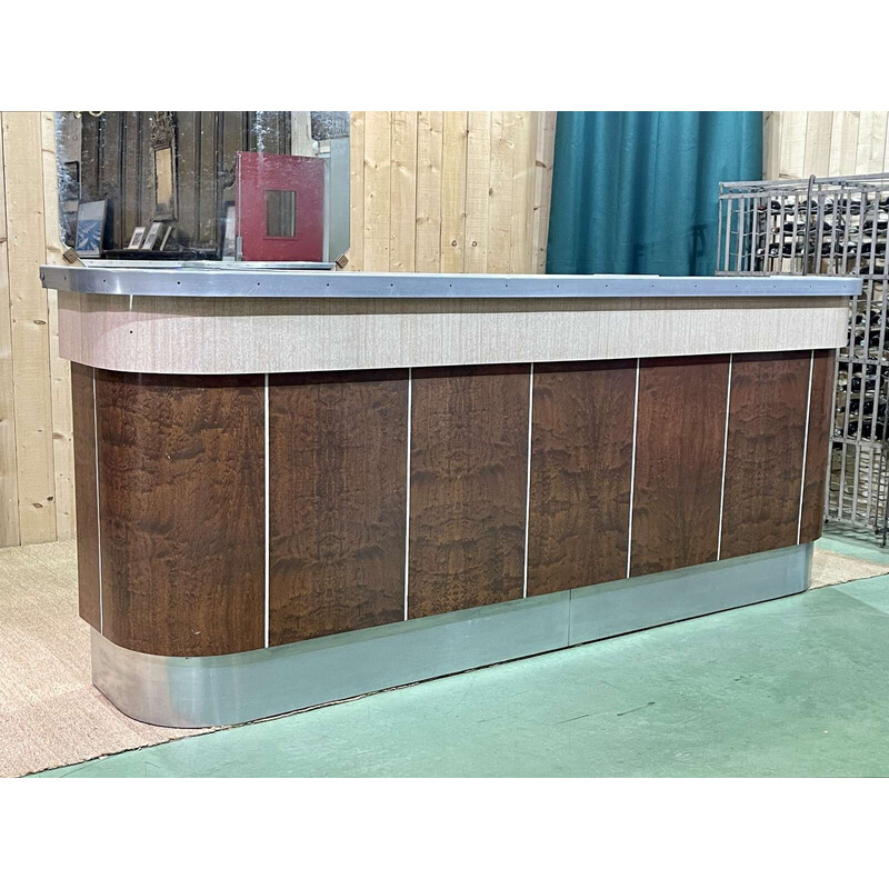 Vintage bistro counter in fir covered with formica, 1940