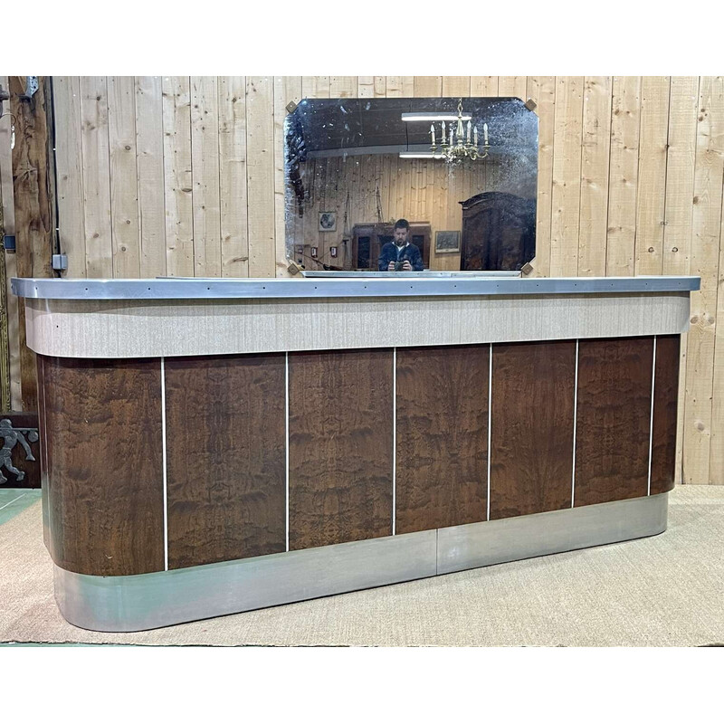 Vintage bistro counter in fir covered with formica, 1940