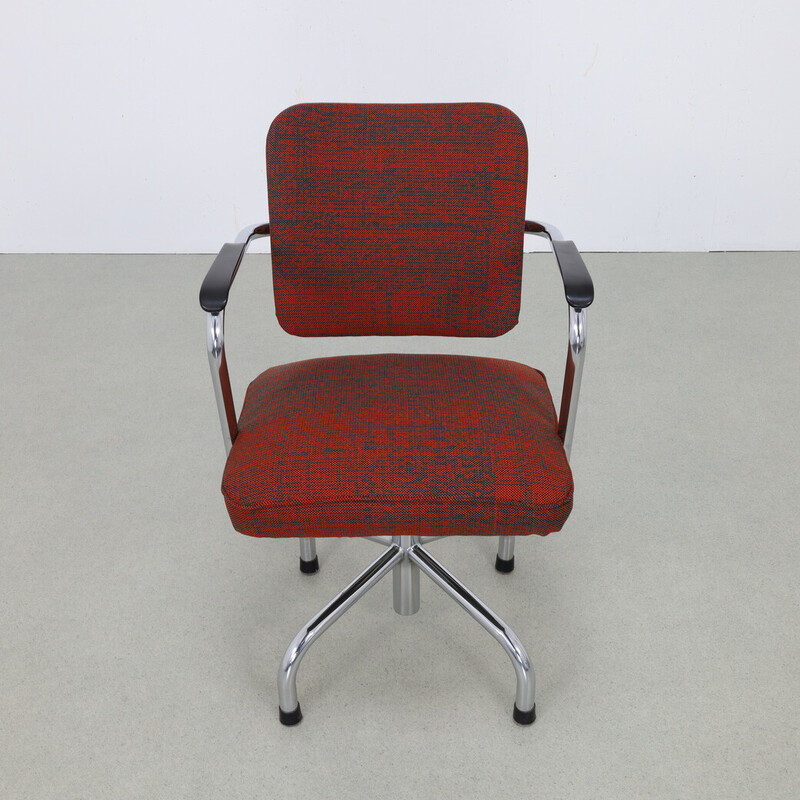 Vintage office chair with metal ottoman by Paul Schuitema for Fana, 1960