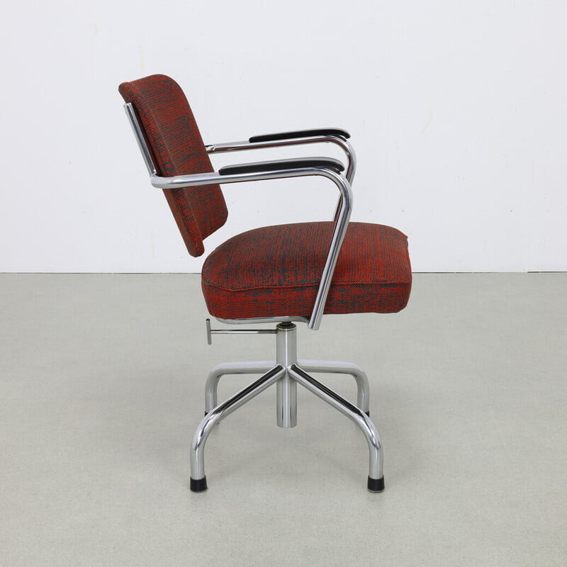 Cadeira de escritório vintage com pufe de metal de Paul Schuitema para Fana, 1960