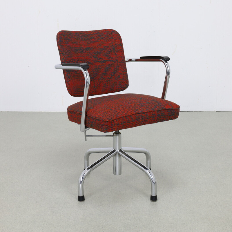 Vintage office chair with metal ottoman by Paul Schuitema for Fana, 1960