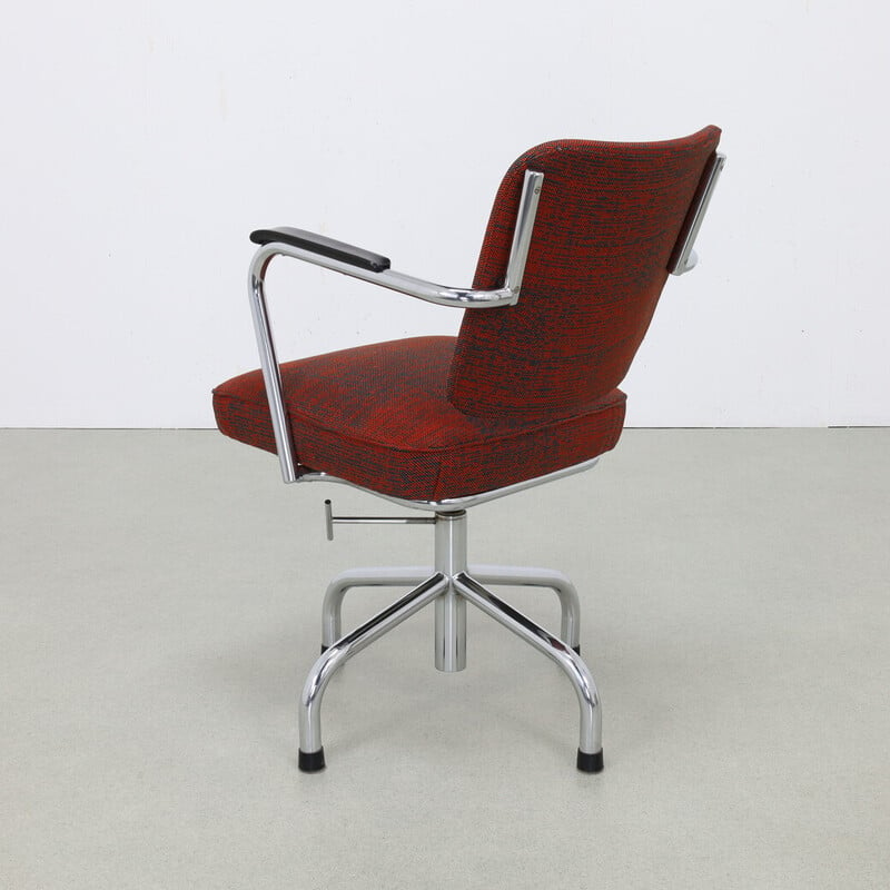 Vintage office chair with metal ottoman by Paul Schuitema for Fana, 1960