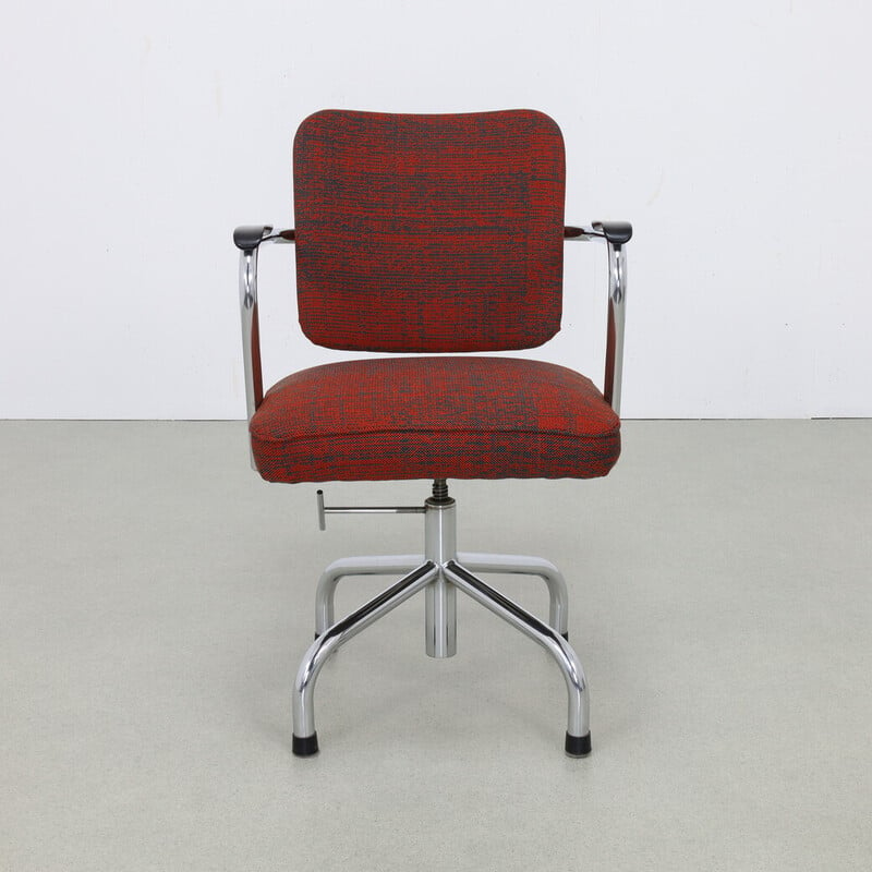 Vintage office chair with metal ottoman by Paul Schuitema for Fana, 1960