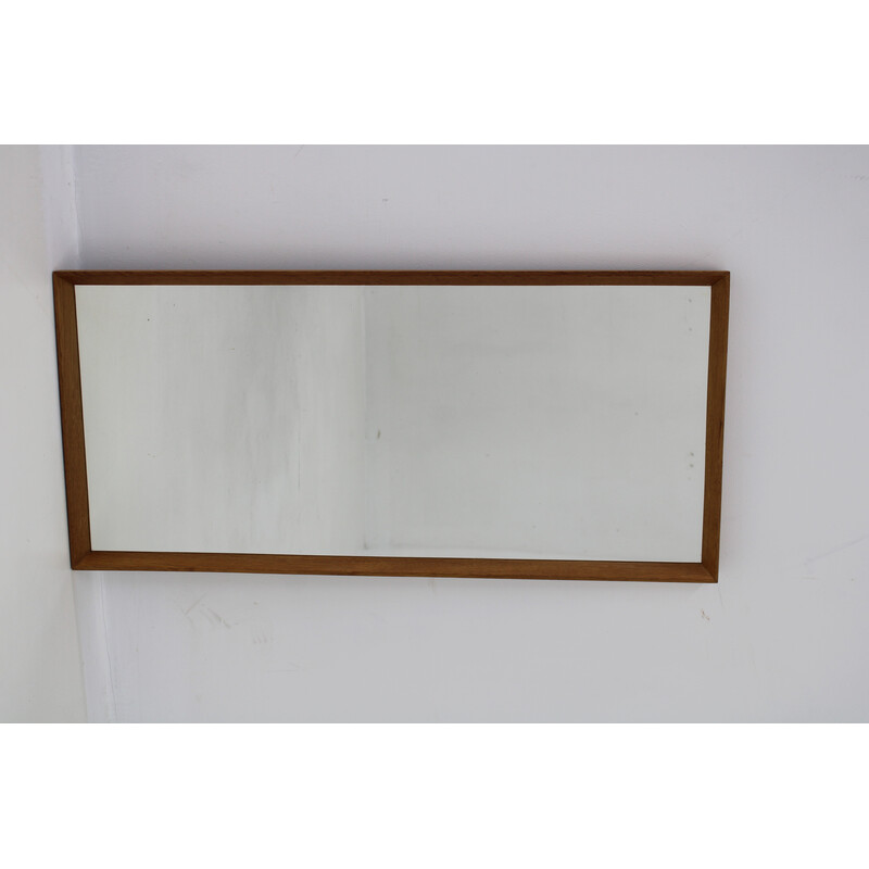 Vintage rectangular teak frame mirror from the 1960s, Denmark