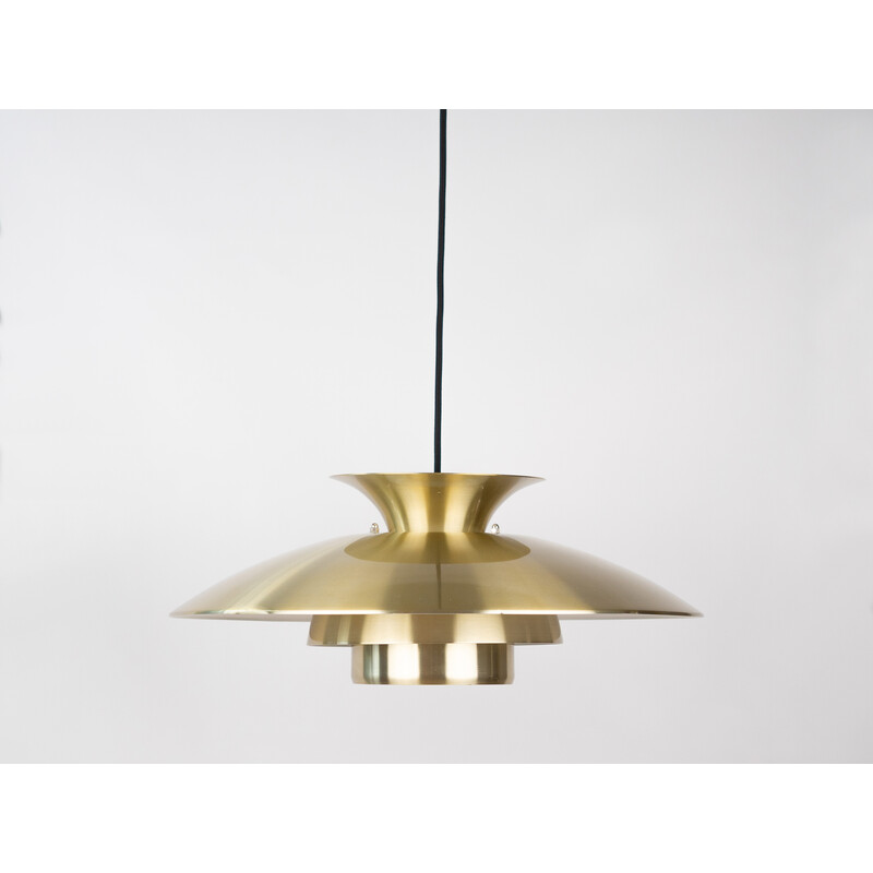 Vintage aluminum pendant lamp, Denmark 1980