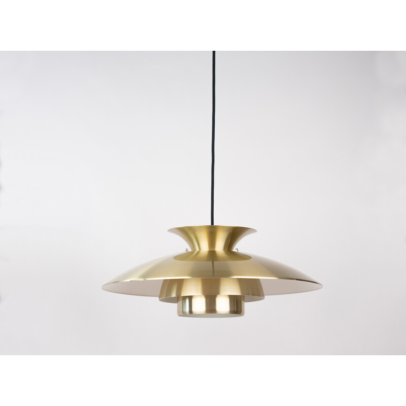 Vintage aluminum pendant lamp, Denmark 1980