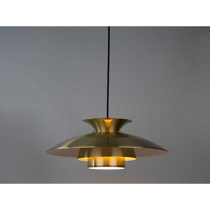 Vintage aluminum pendant lamp, Denmark 1980