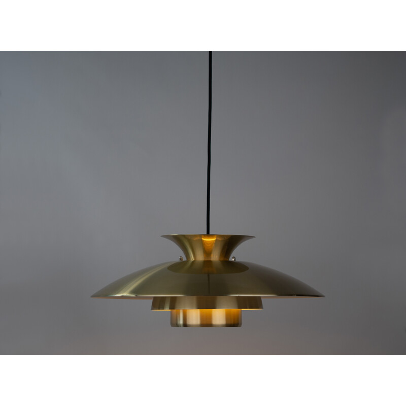 Vintage aluminum pendant lamp, Denmark 1980