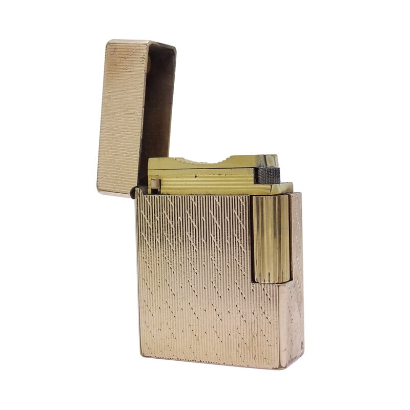 Vintage luxury lighter with yellow gold plating for S.T. Dupont