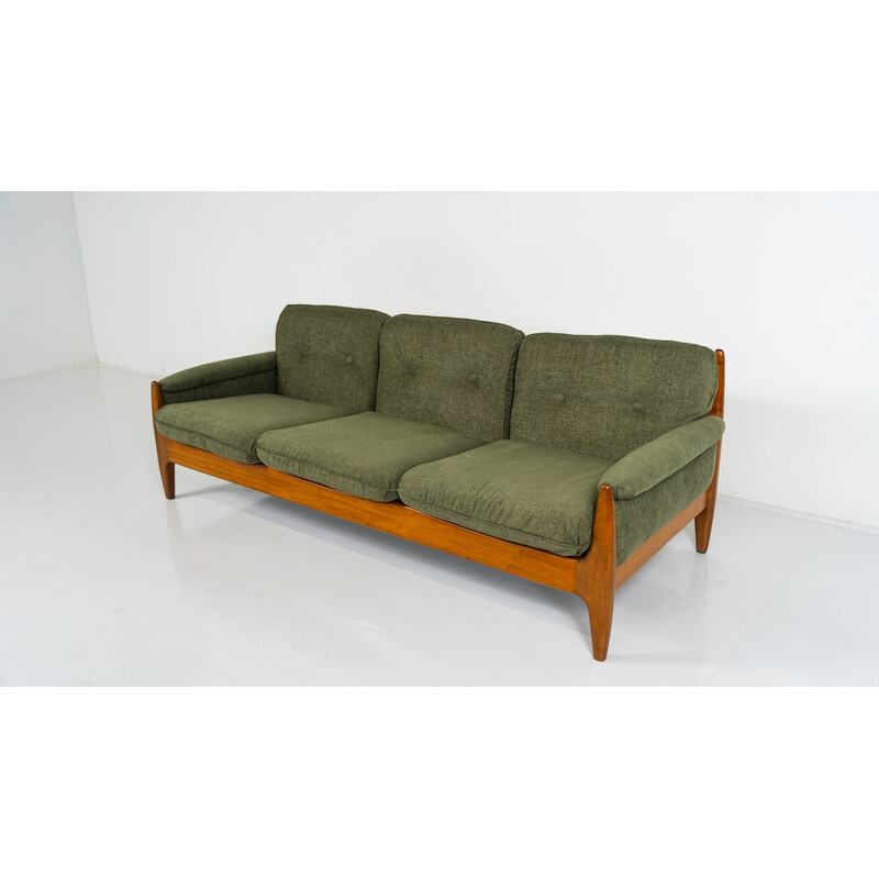 Green vintage 3-seater sofa, 1960