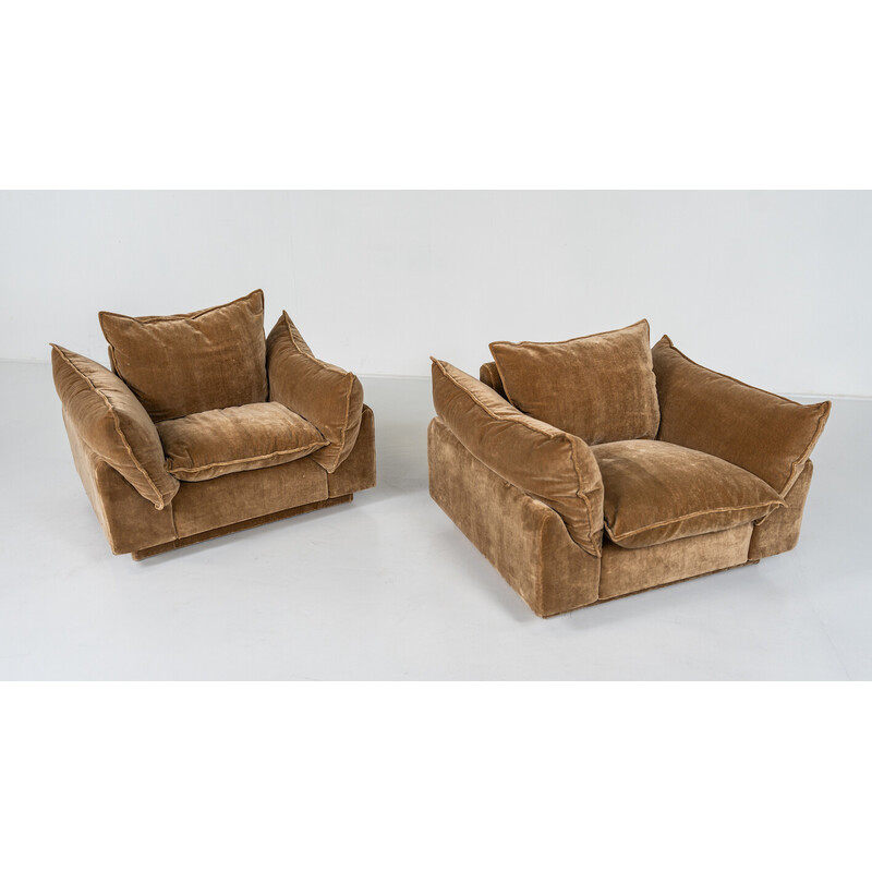 Pair of vintage "Cado" armchairs by Gunnar Gravesen and David Lewis Divano for Icf, Italy 1970