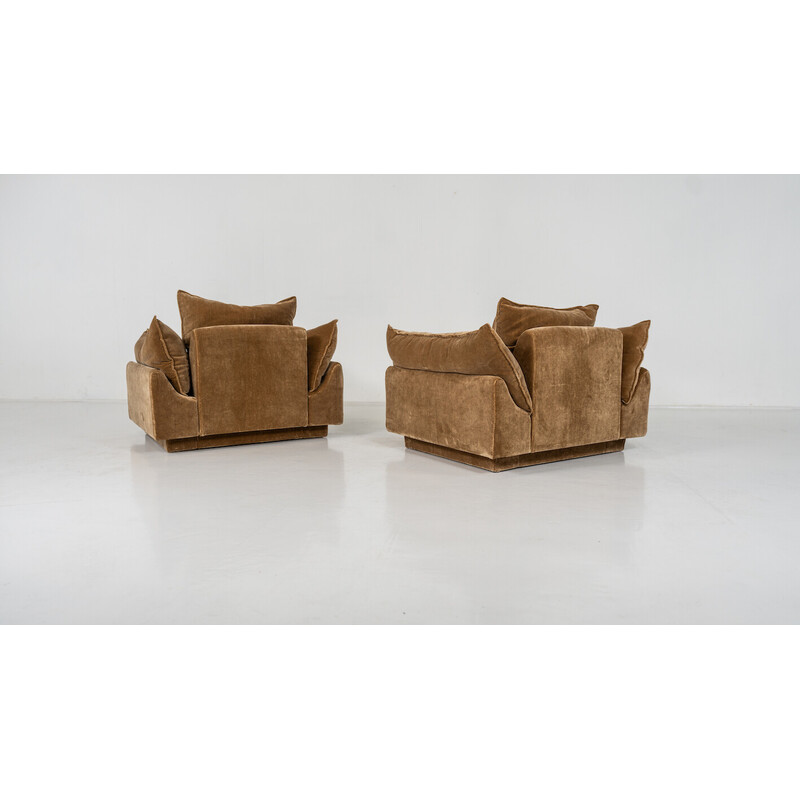 Pareja de sillones vintage "Cado" de Gunnar Gravesen y David Lewis Divano para Icf, Italia 1970