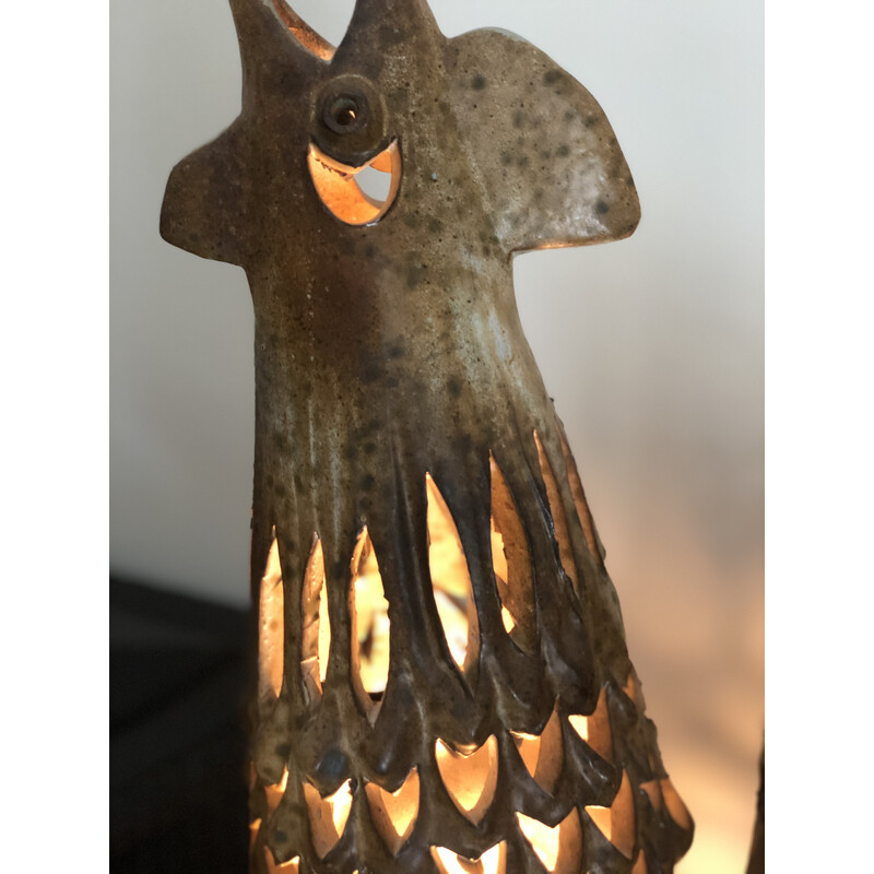 Vintage-Lampe aus durchbrochener Keramik von Agnes Escala, 1970