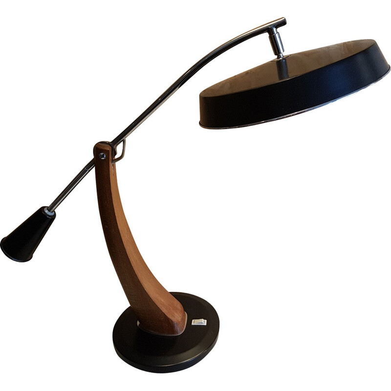 'President" wood and metal desk lamp for Fase - 1960s