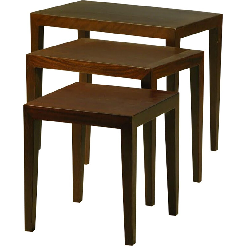 Set of 3 nesting tables in rosewood by Severin Hansen for Haslev Møbler - 1960s 