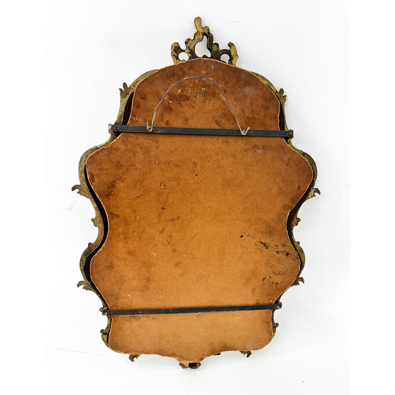 Vintage brass wall mirror, France