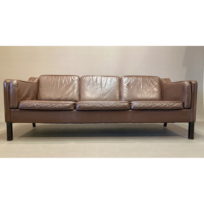 Vintage 3-seater leather sofa, 1960