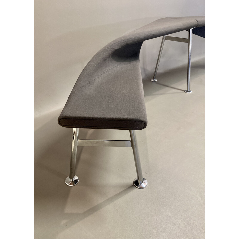 Vintage bench in chrome steel and fabric