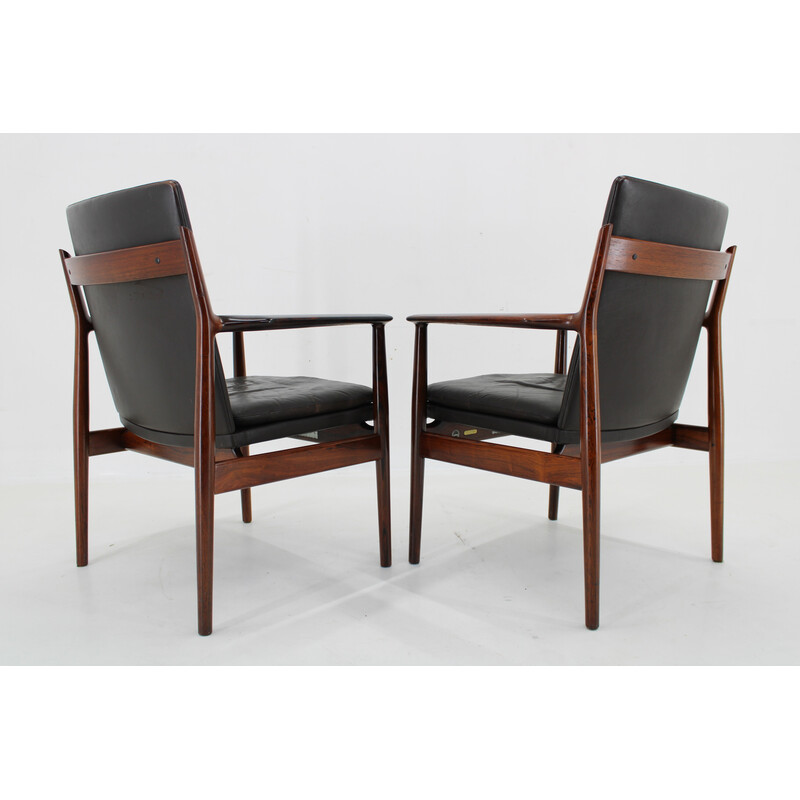 Pair of vintage model 431 armchairs in rosewood by Arne Vodder for Sibast Mobler, Denmark 1960