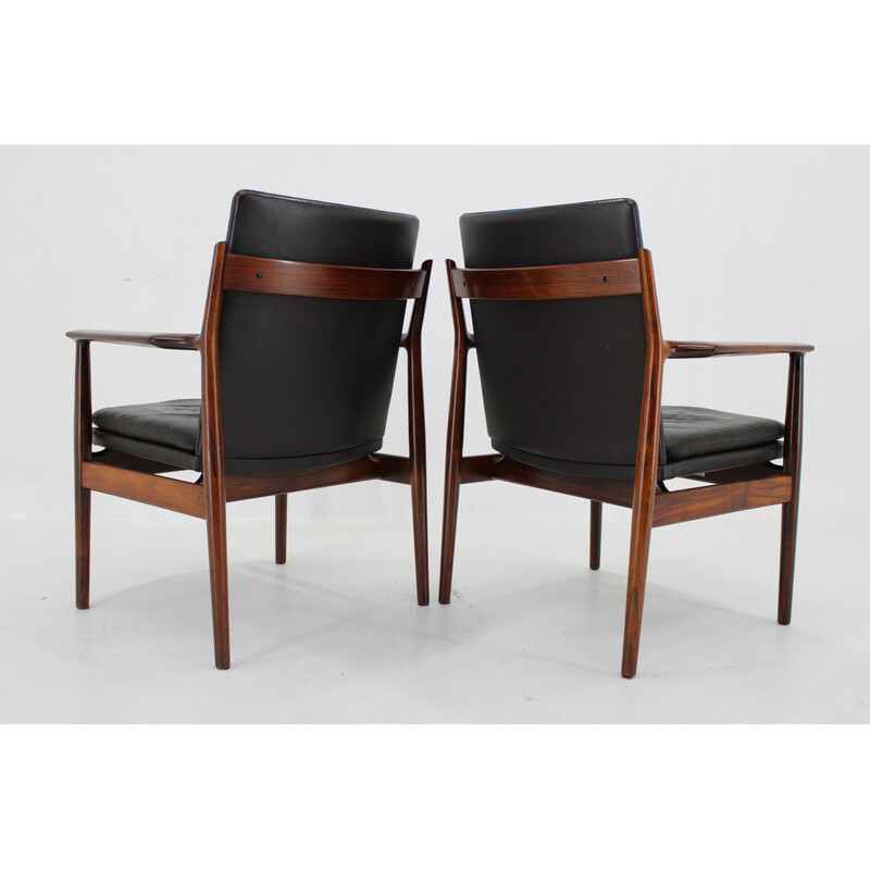 Pair of vintage model 431 armchairs in rosewood by Arne Vodder for Sibast Mobler, Denmark 1960