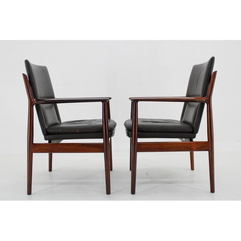 Pair of vintage model 431 armchairs in rosewood by Arne Vodder for Sibast Mobler, Denmark 1960