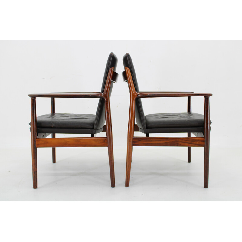 Paar vintage model 431 fauteuils in rozenhout van Arne Vodder voor Sibast Mobler, Denemarken 1960