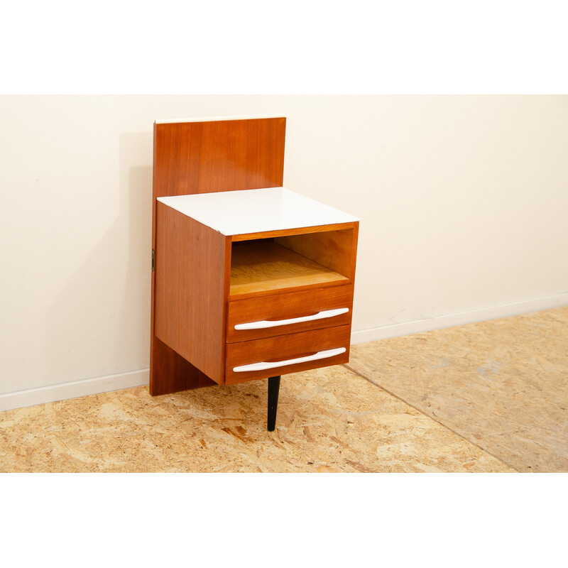 Vintage mahogany and beech wood nightstand by Mojmír Požár for Up Závody, Czechoslovakia 1960