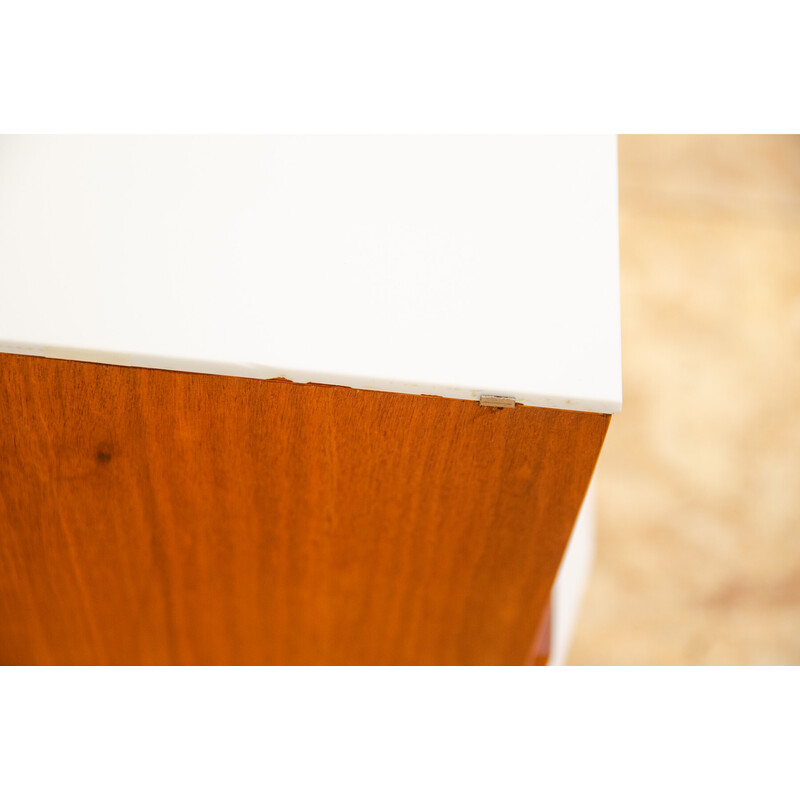 Vintage mahogany and beech wood nightstand by Mojmír Požár for Up Závody, Czechoslovakia 1960