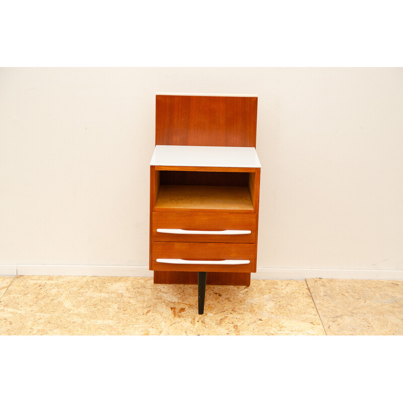 Vintage mahogany and beech wood nightstand by Mojmír Požár for Up Závody, Czechoslovakia 1960