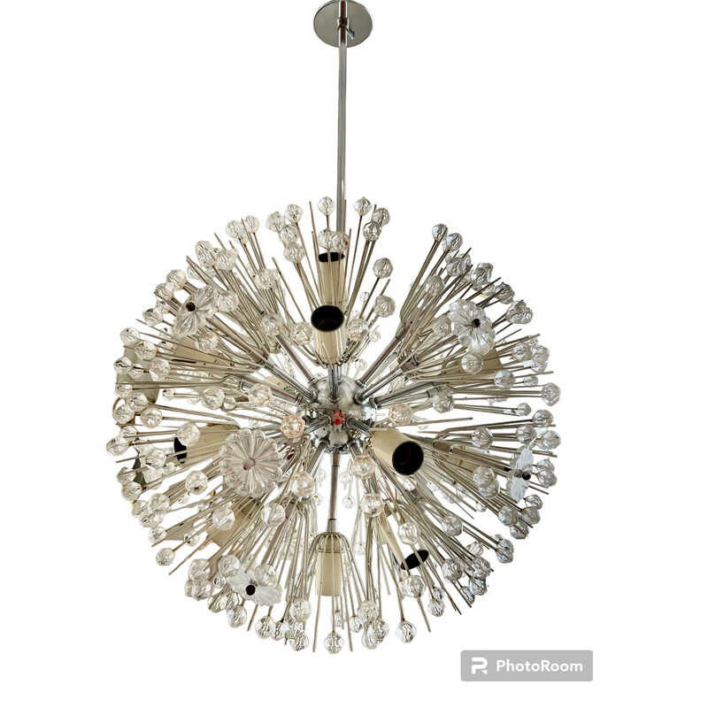 Vintage snowflake chandelier by Emil Stejnar, 1960