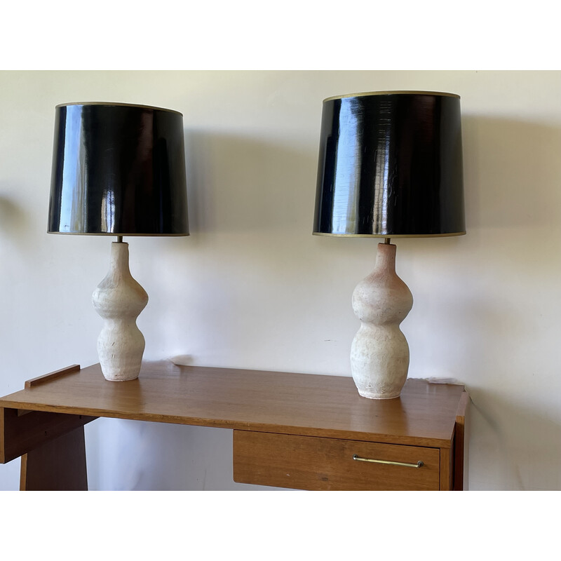 Paar vintage terracotta lampen