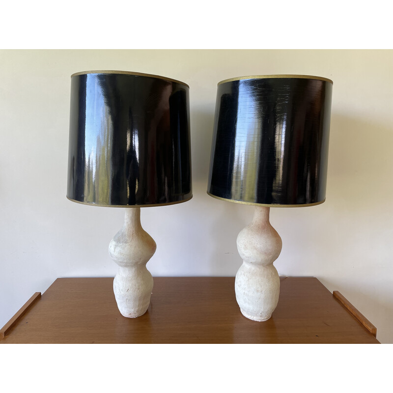 Pair of vintage terracotta lamps