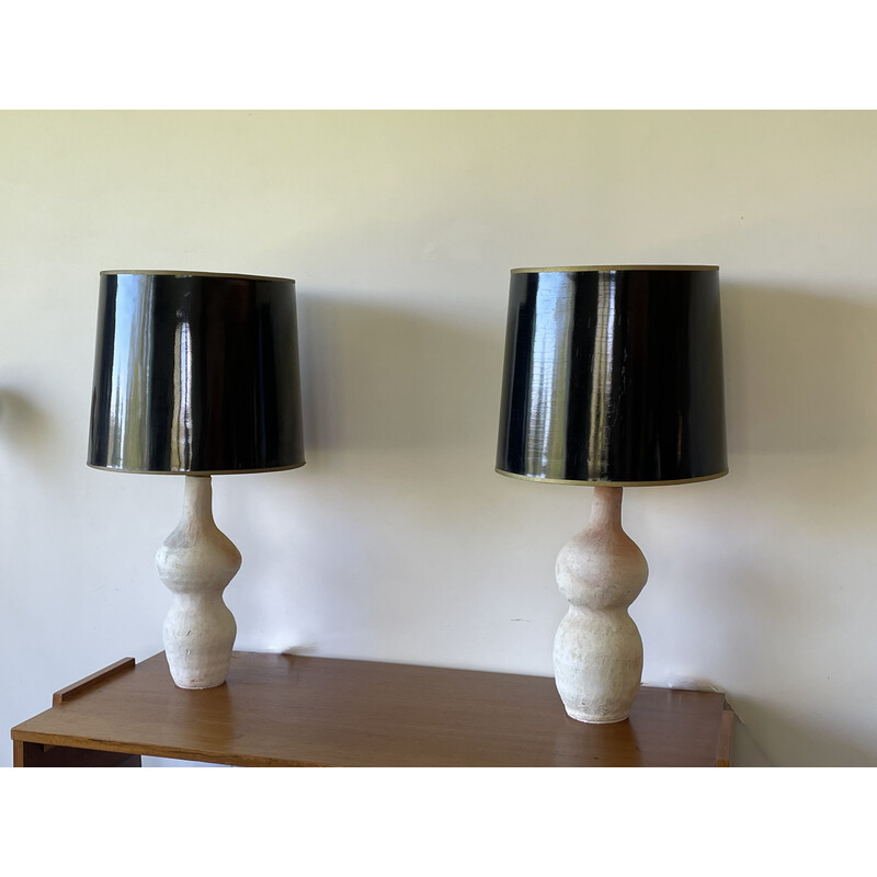 Pair of vintage terracotta lamps