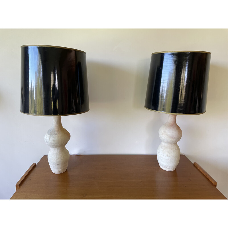 Vintage-Lampenpaar aus Terrakotta