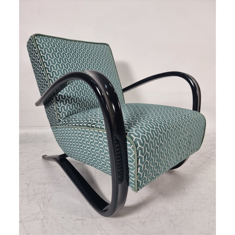 Vintage armchair H 269 with spider table by Jindřich Halabala for Up Zavody, Czechoslovakia 1940