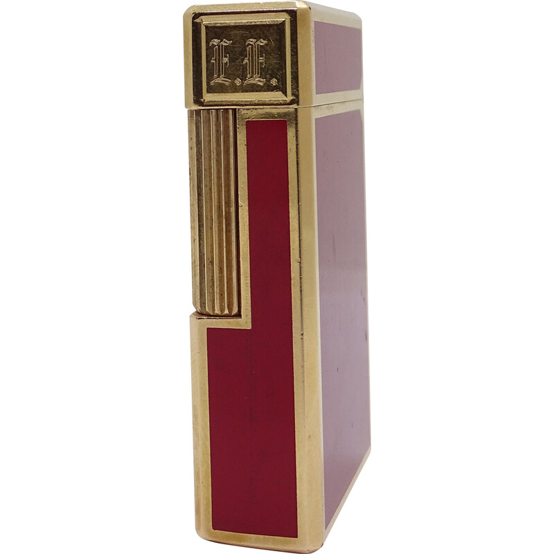 Briquet vintage Gatsby plaqué or et laque de chine pour S.T. Dupont, France
