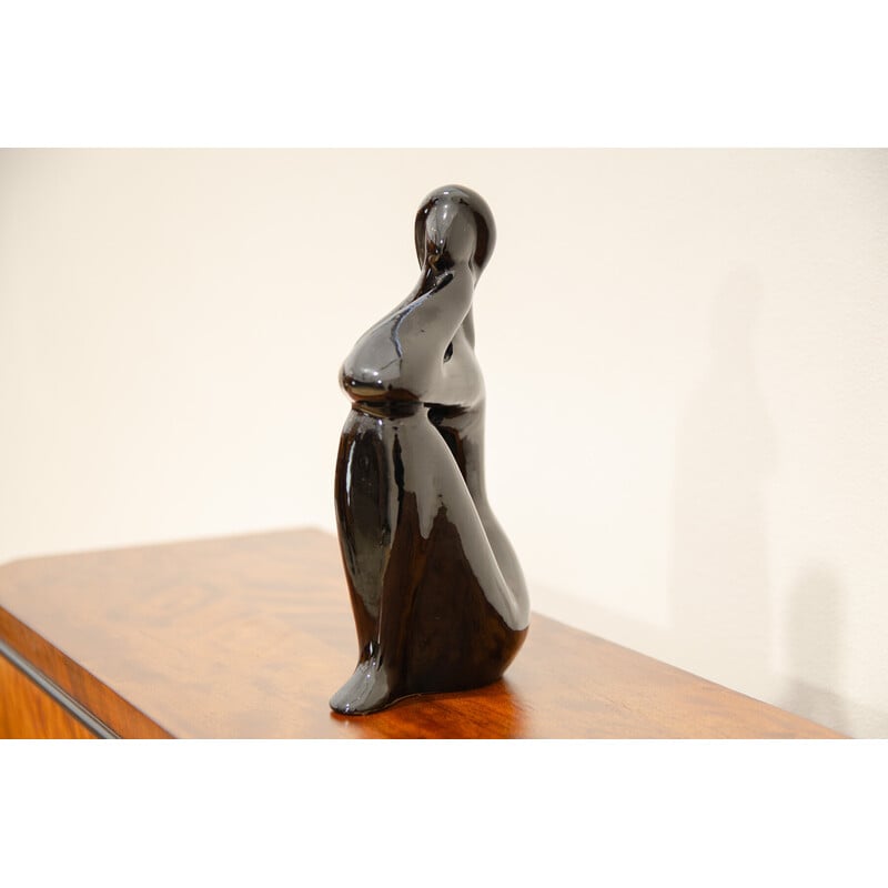 Sculpture vintage en céramique représentant une fille nue par Jitka Forejtová, Tchécoslovaquie 1960