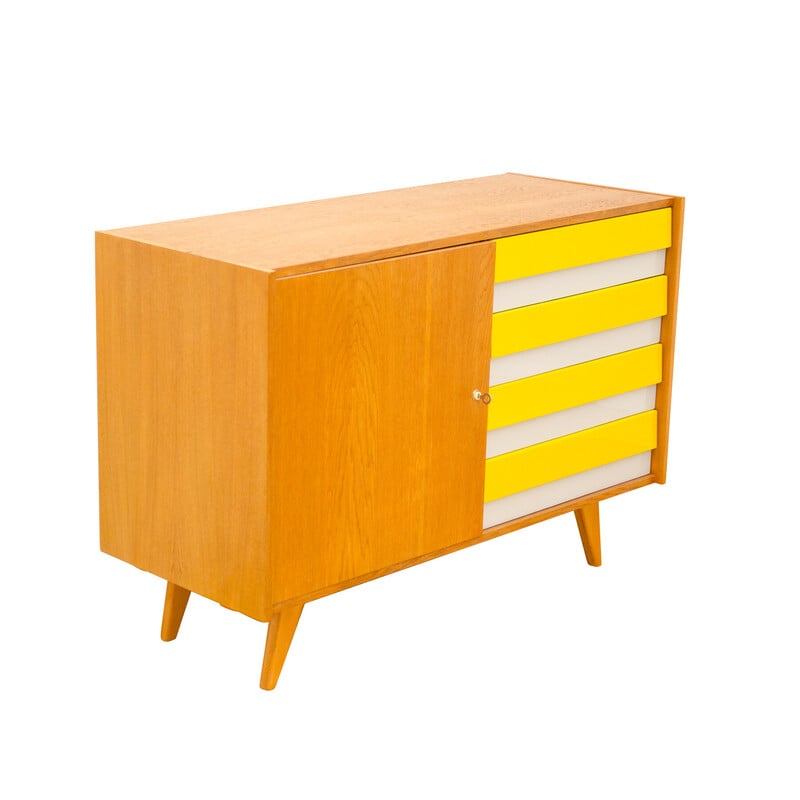 Vintage chest of drawers model U-458 in beech wood and plywood by Jiri Jiroutek for Interier Praha, Czechoslovakia 1960