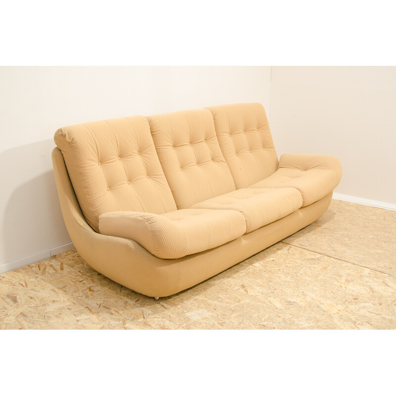 Vintage 3-seater sofa in solid polystyrene for Jitona, Czechoslovakia 1970