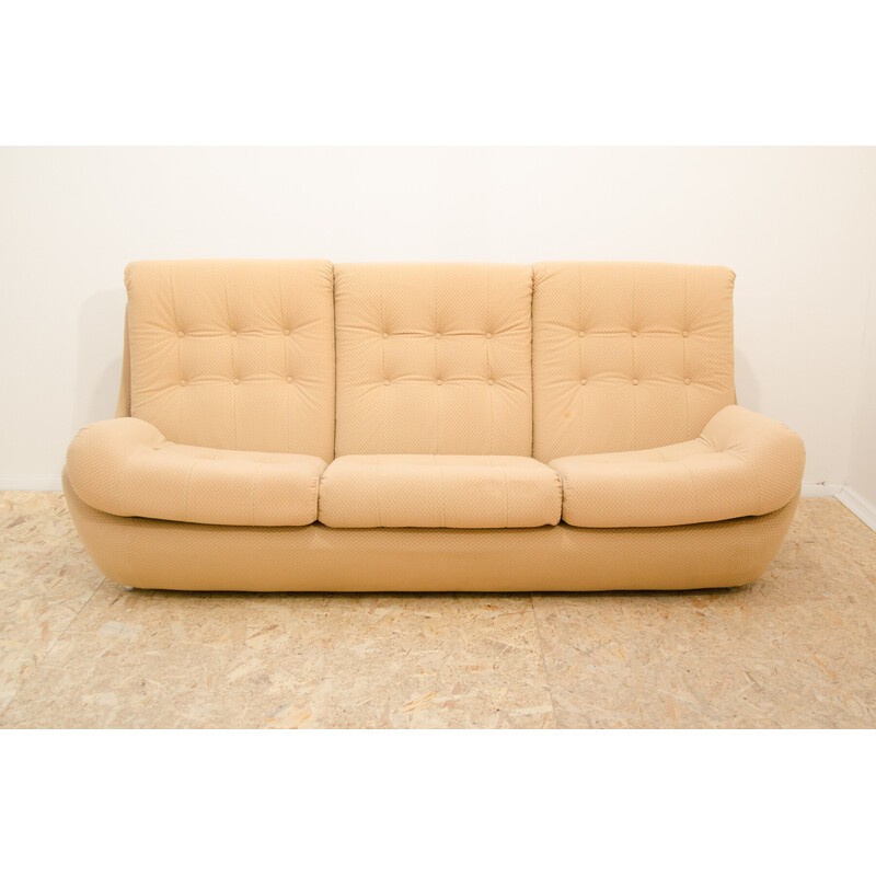 Vintage 3-seater sofa in solid polystyrene for Jitona, Czechoslovakia 1970