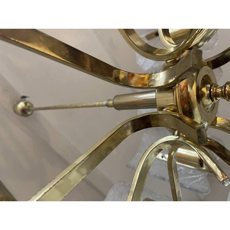 Vintage 9-leaf Murano glass chandelier by Carl Fagerlund for Orrifors, Sweden