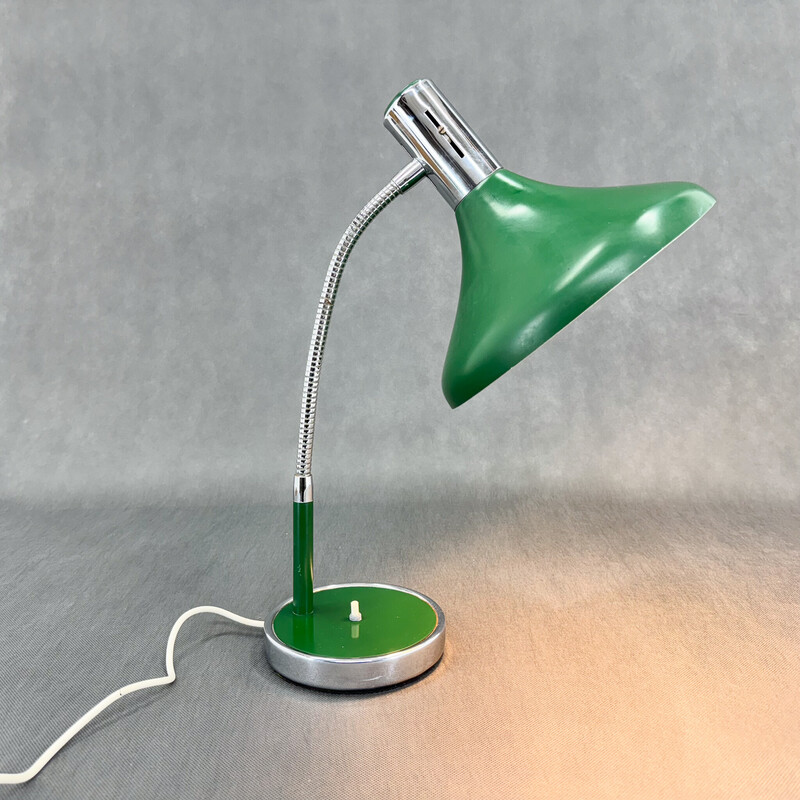 Lampe de table vintage en métal et chrome, Italie 1970